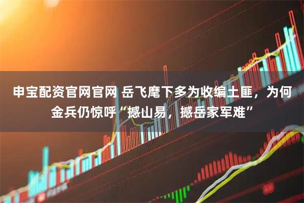 申宝配资官网官网 岳飞麾下多为收编土匪，为何金兵仍惊呼“撼山易，撼岳家军难”