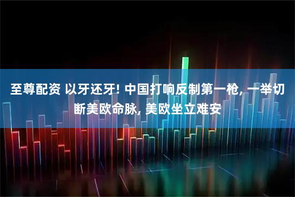 至尊配资 以牙还牙! 中国打响反制第一枪, 一举切断美欧命脉, 美欧坐立难安